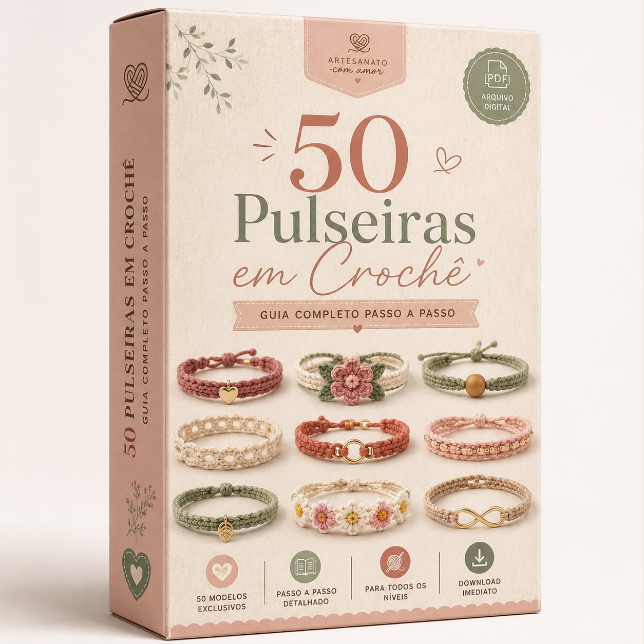 50 Pulseiras em Crochê