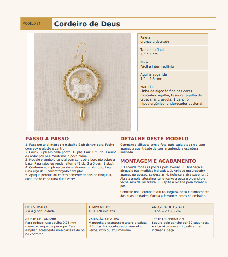 Página do PDF com o modelo 34 Cordeiro de Deus