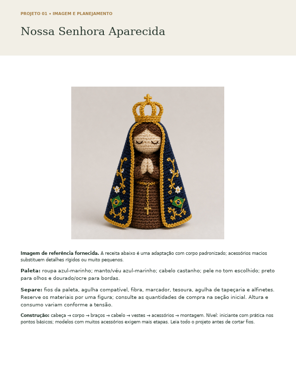 Página do projeto com imagem de referência, paleta de cores e planejamento