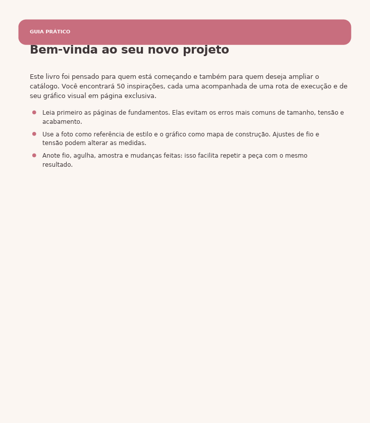 Páginas iniciais do guia com boas-vindas e orientações práticas