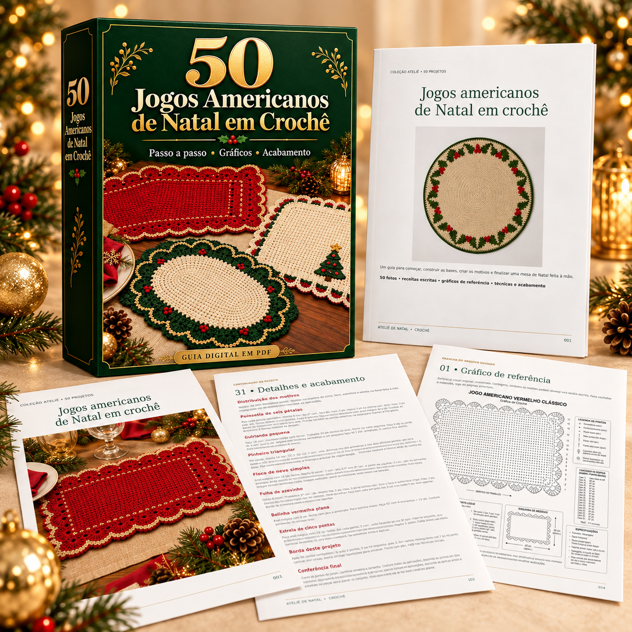 50 Jogos Americanos de Natal em Crochê