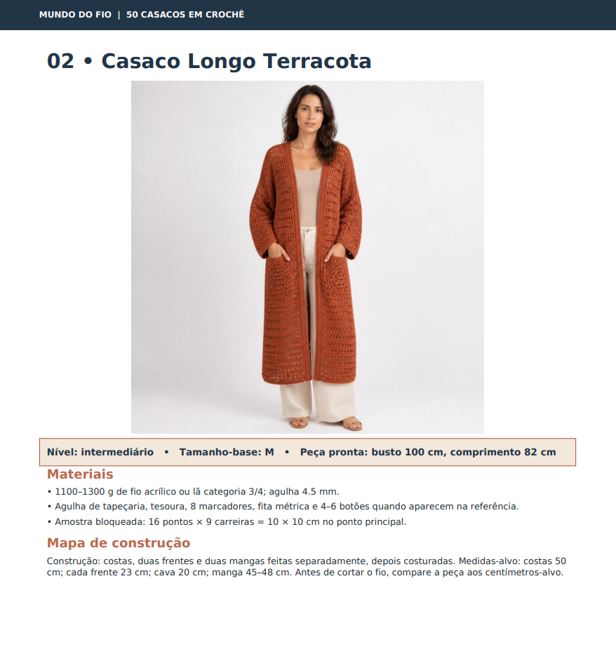 Página do guia: Modelo 02 Casaco Longo Terracota