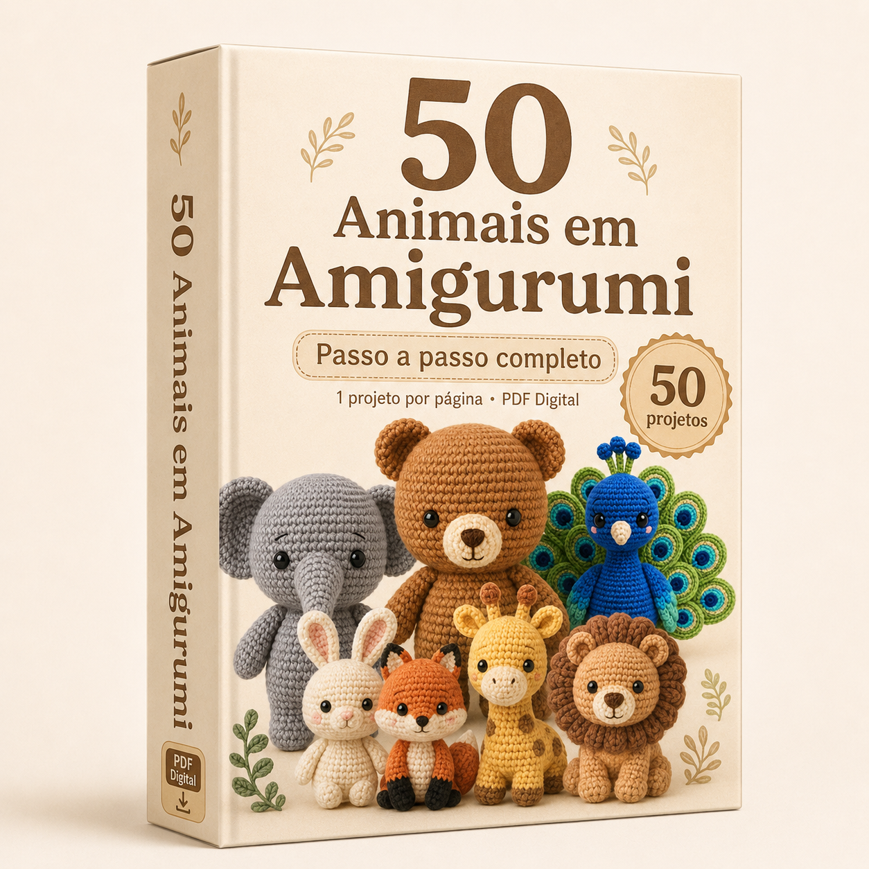 Capa do PDF 50 Animais em Amigurumi com bichinhos de crochê